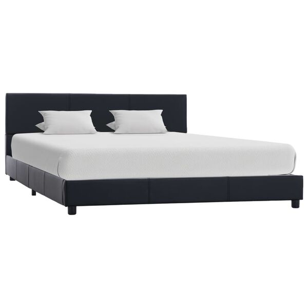 vidaXL Bed Frame without Mattress Black Faux Leather 160x200 cm