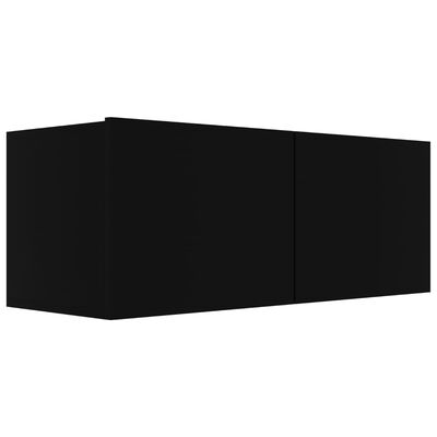 vidaXL TV Cabinets 3 pcs Black Engineered Wood