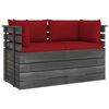 vidaXL Garden 2-Seater Pallet Sofa with Cushions Solid Pinewood