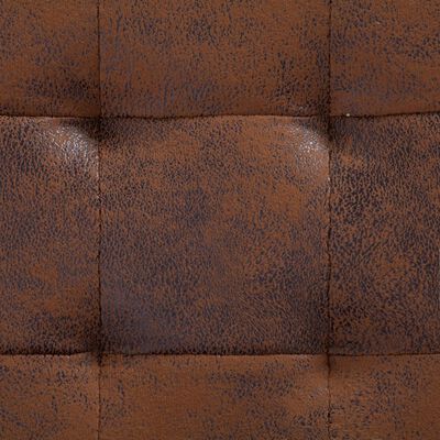 vidaXL Storage Ottoman 87.5 cm Brown Faux Suede Leather