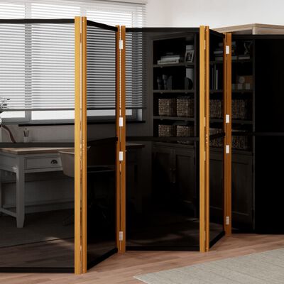 vidaXL 5-Panel Room Divider Black 350x180 cm