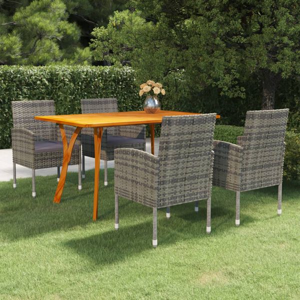 vidaXL 5 Piece Garden Dining Set Anthracite
