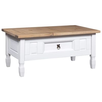 vidaXL Coffee Table Mexican Pine Corona Range White 100x55x44 cm