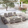 vidaXL 16 Piece Garden Lounge Set with Cushions Poly Rattan Grey