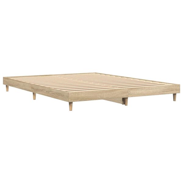vidaXL Bed Frame without Mattress Sonoma Oak 160x200 cm Engineered Wood