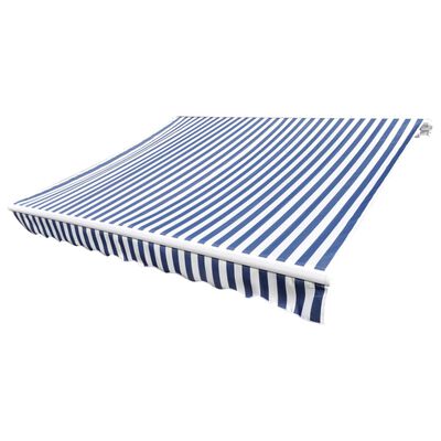 vidaXL Awning Top Sunshade Canvas Blue & White 3 x 2.5 m (Frame Not Included)