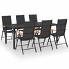 vidaXL 7 Piece Garden Dining Set Black and Brown