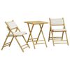 vidaXL Bistro Set | Cream White | Bamboo, Fabric, Foam, Cotton fibre | Medium