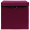 vidaXL Storage Boxes with Lids 4 pcs Dark Red 32x32x32 cm Fabric