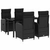 vidaXL Garden Dining Set 5 pcs Black PE Rattan and Powder-Coated Steel