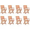 vidaXL Folding Garden Chairs 8 pcs Solid Eucalyptus Wood