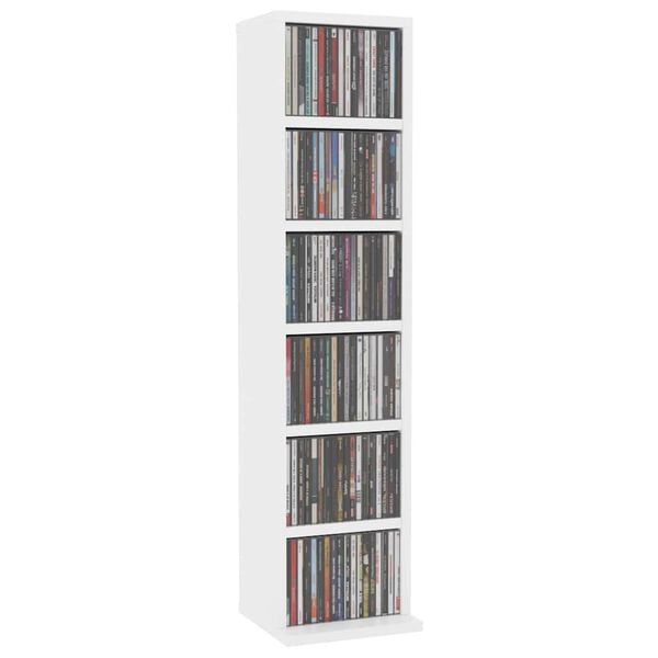 vidaXL CD Cabinet White 21x20x88 cm Engineered Wood