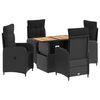 vidaXL Outdoor Dining Set 5 pcs Black