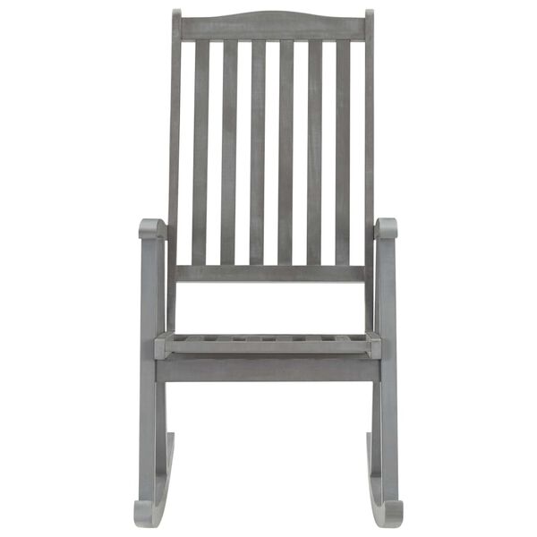 vidaXL Rocking Chair Grey Solid Acacia Wood