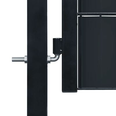 vidaXL Fence Gate PVC and Steel 100x124 cm Anthracite