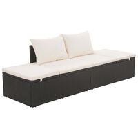 vidaXL Garden Bed Black 195x60 cm Poly Rattan