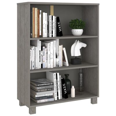 vidaXL Book Cabinet HAMAR Light Grey 85x35x112 cm Solid Wood Pine