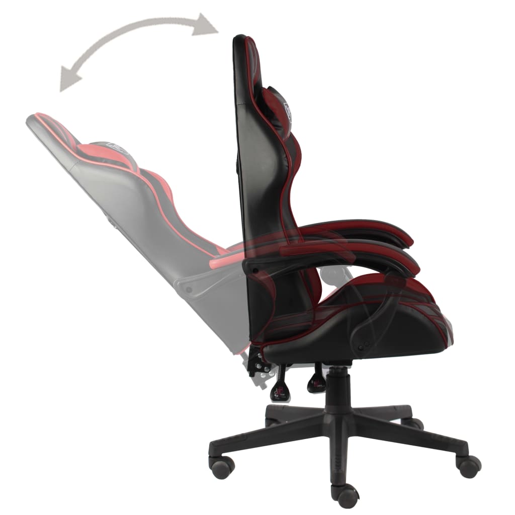 vidaXL Racing Chair Black and Wine Red Faux Leather