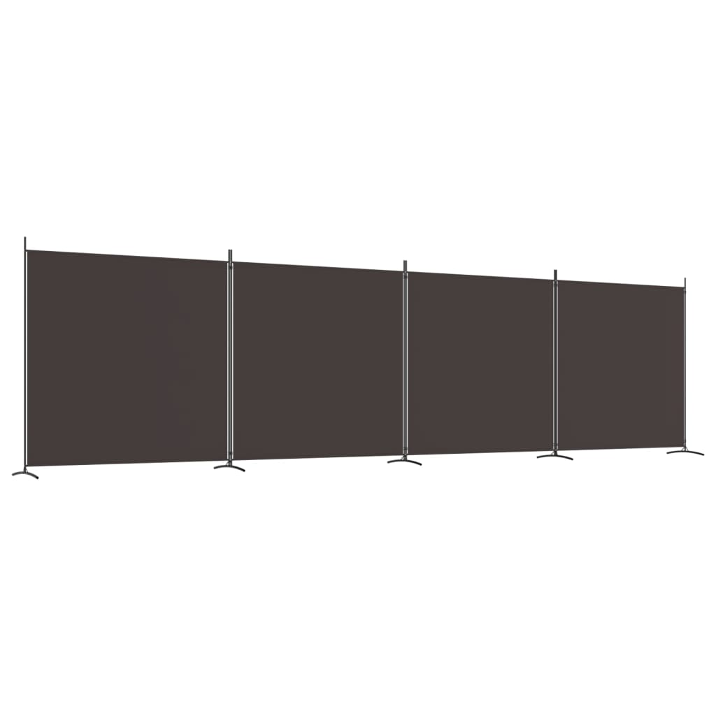 vidaXL 4-Panel Room Divider Brown 698x180 cm Fabric