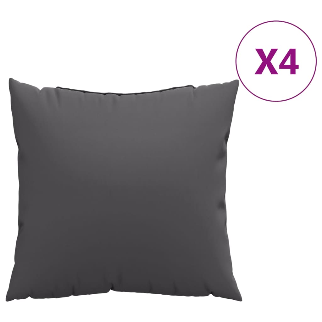 vidaXL Throw Pillows 4 pcs Anthracite 50x50 cm Fabric