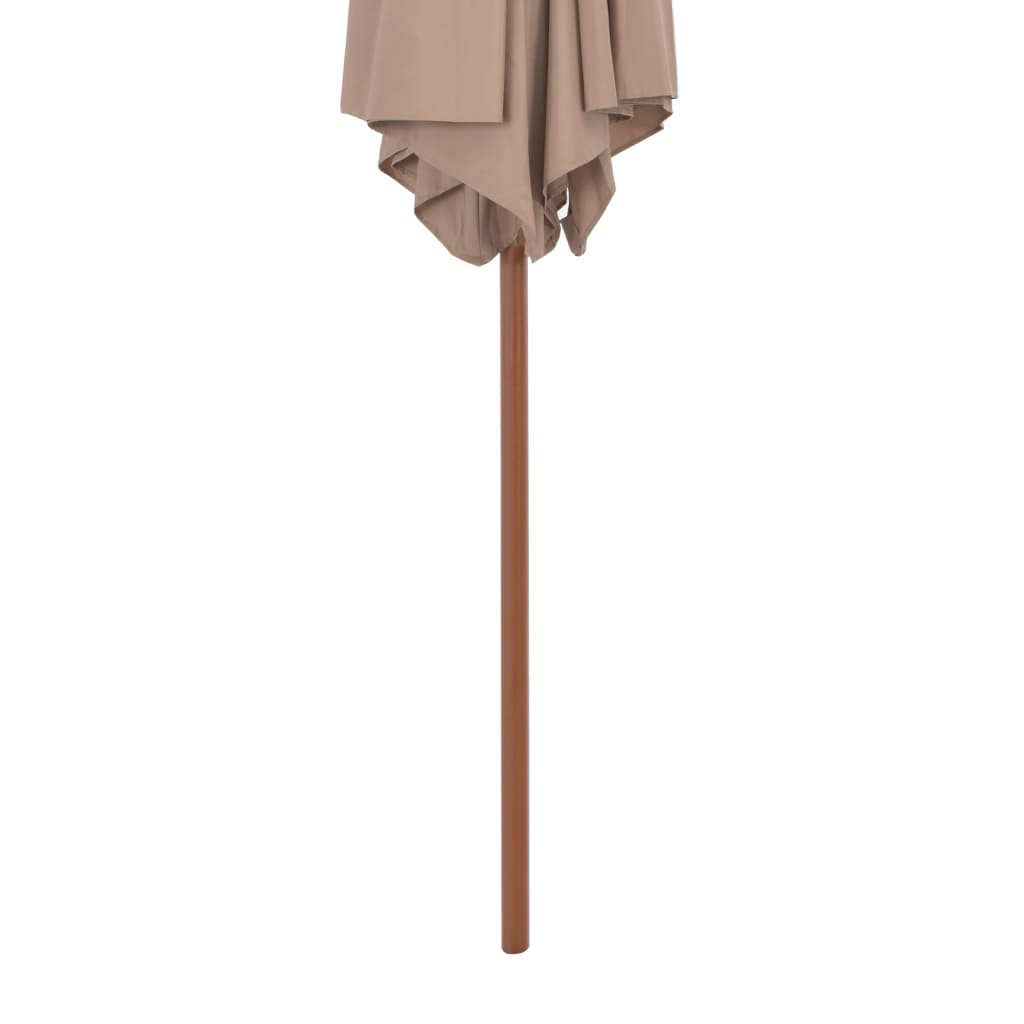 vidaXL Outdoor Parasol with Wooden Pole 270 cm Taupe