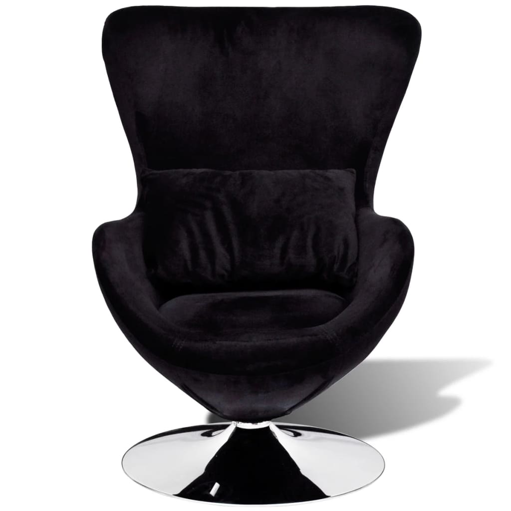 vidaXL Armchair with Egg Shape Black