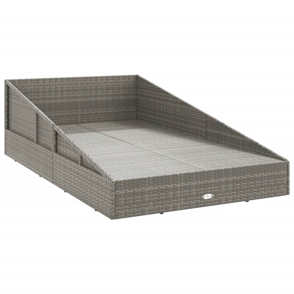 vidaXL Garden Bed Grey 110x200 cm Poly Rattan