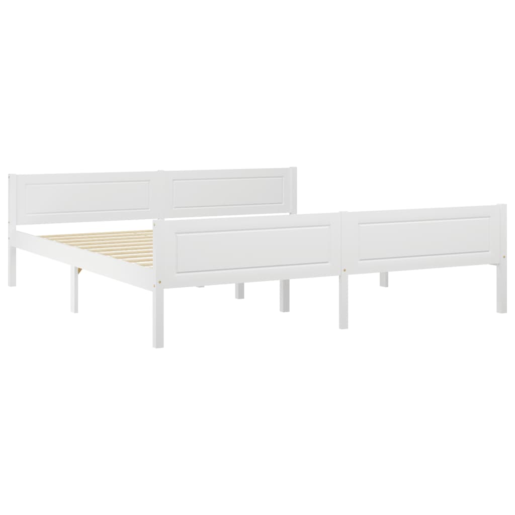 vidaXL Bed Frame Solid Pinewood White 180x200 cm Super King