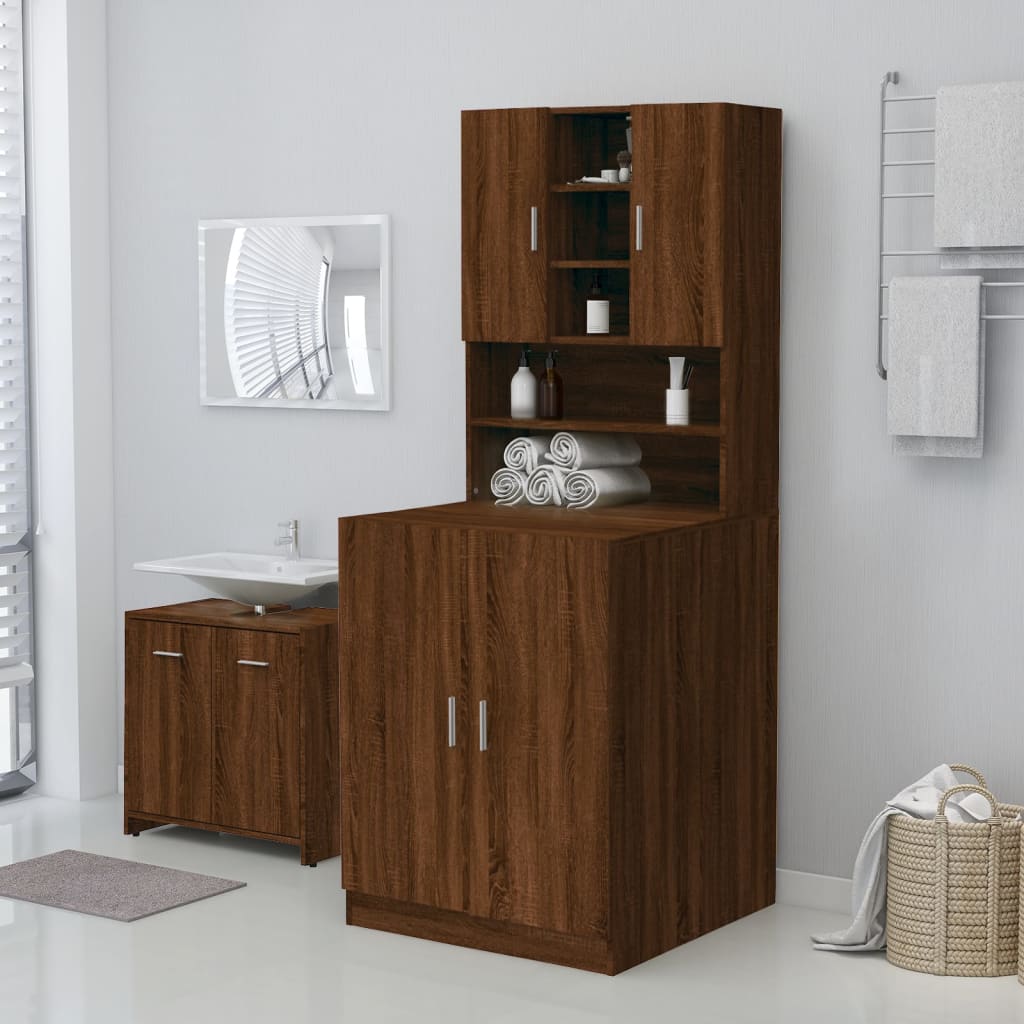 vidaXL Washing Machine Cabinet Brown Oak 71x71.5x91.5 cm