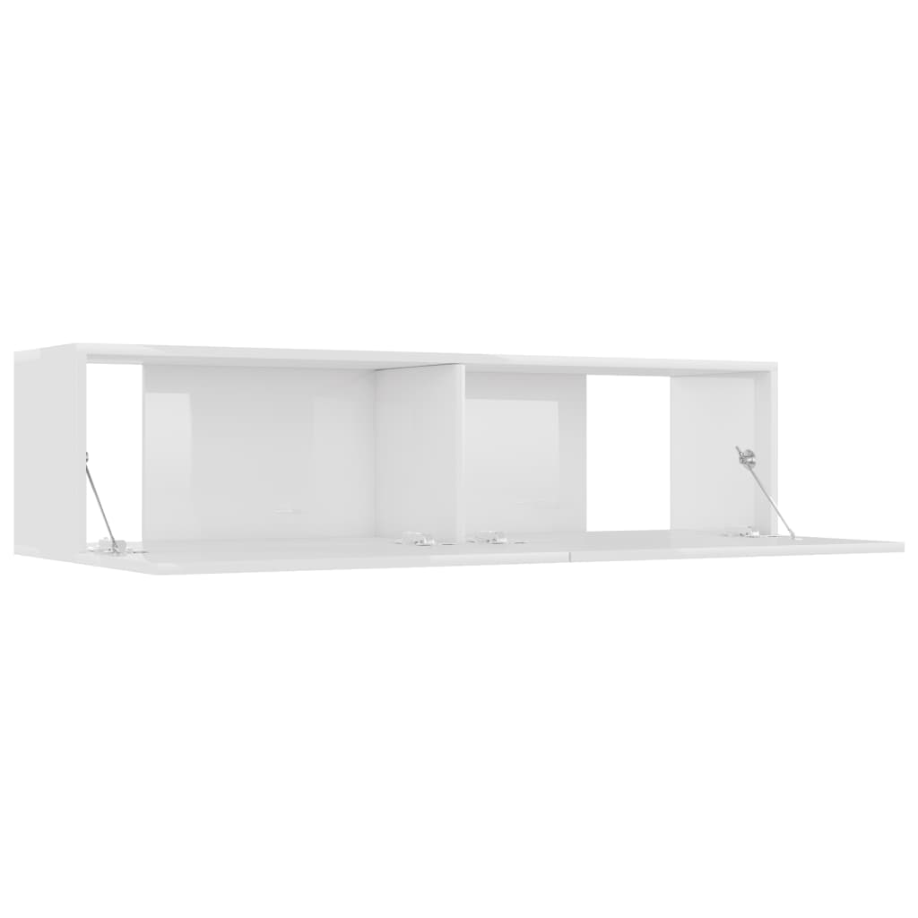 vidaXL TV Cabinet High Gloss White 120x30x30 cm Engineered Wood