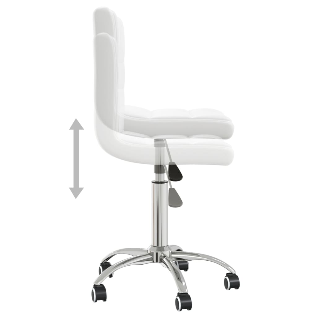 vidaXL Swivel Office Chair White Faux Leather