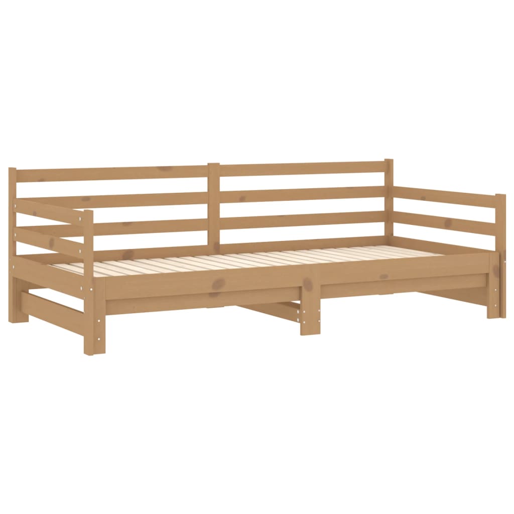vidaXL Pull-out Day Bed 2x(90x200) cm Honey Brown Solid Wood Pine
