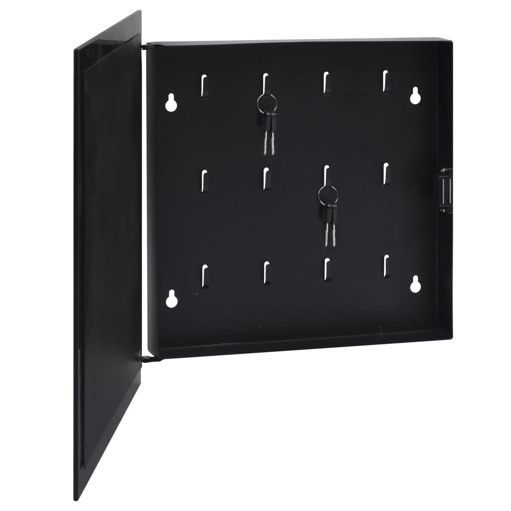 vidaXL Key Box with Magnetic Board Black 35x35x4 cm