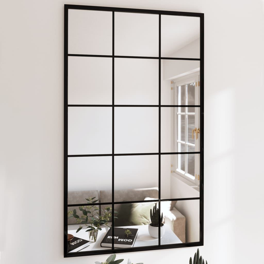 vidaXL Wall Mirrors 3 pcs Black 100x60 cm Metal