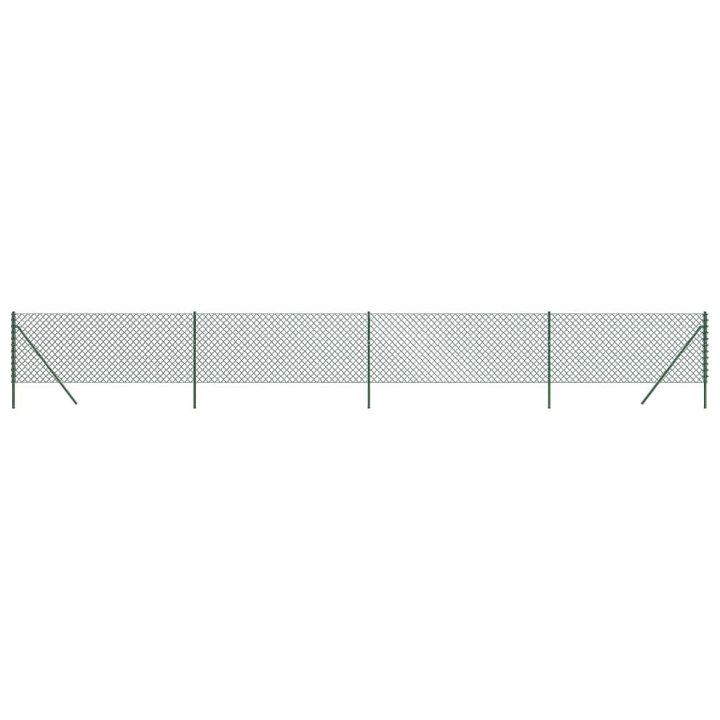 vidaXL Chain Link Fence Green 0.8x10 m