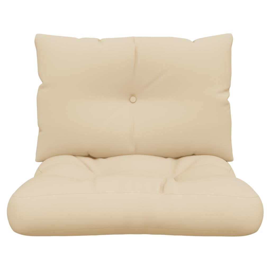 vidaXL Pallet Cushions 2 pcs Beige Fabric