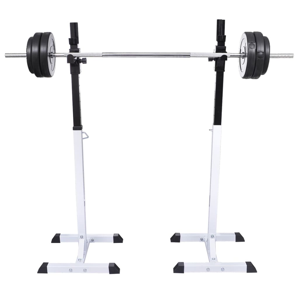 vidaXL Barbell Squat Rack with Barbell and Dumbbell Set 60.5 kg