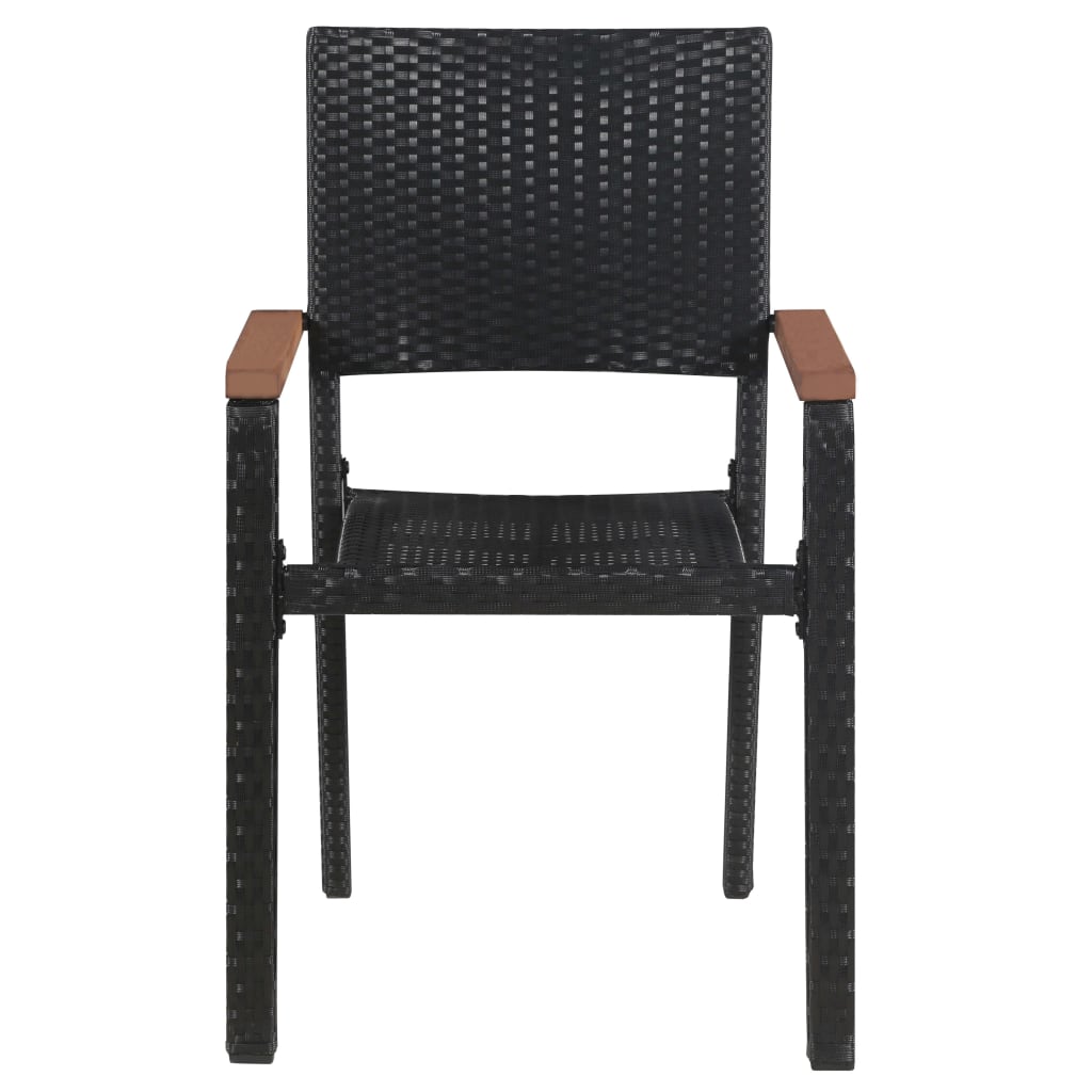vidaXL Outdoor Chairs 2 pcs Poly Rattan Black