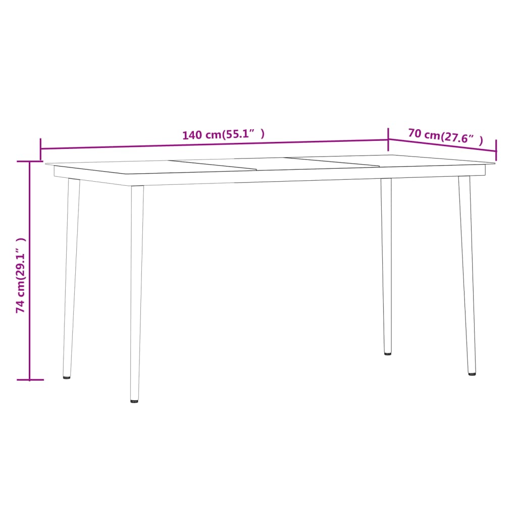 vidaXL 5 Piece Garden Dining Set with Cushions Black