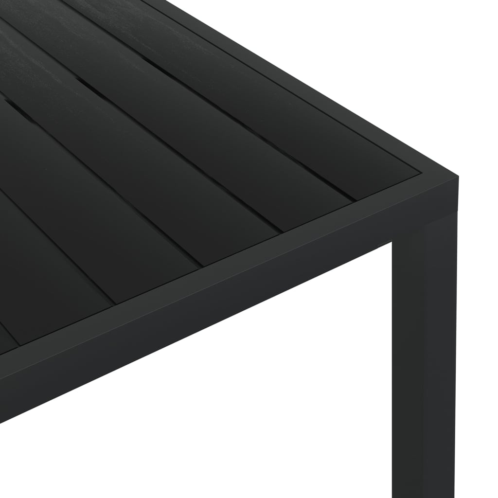 vidaXL Garden Table Black 185x90x74 cm Aluminium and WPC