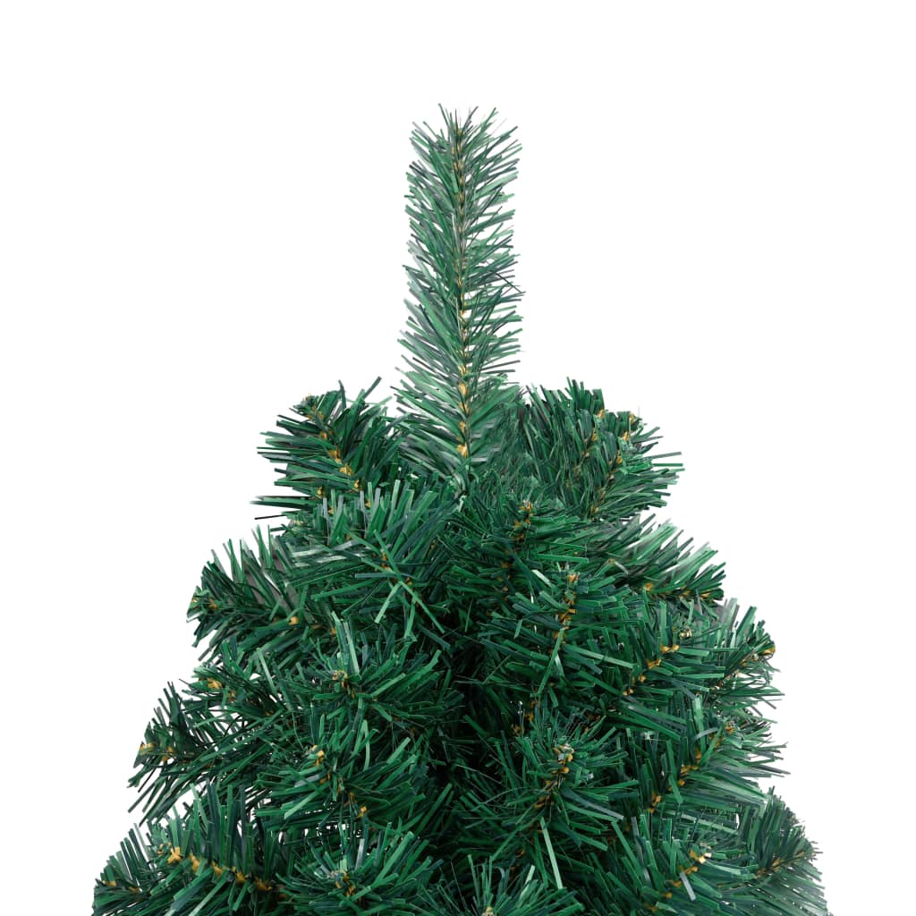 vidaXL Artificial Half Pre-lit Christmas Tree with Ball Set Green 180 cm