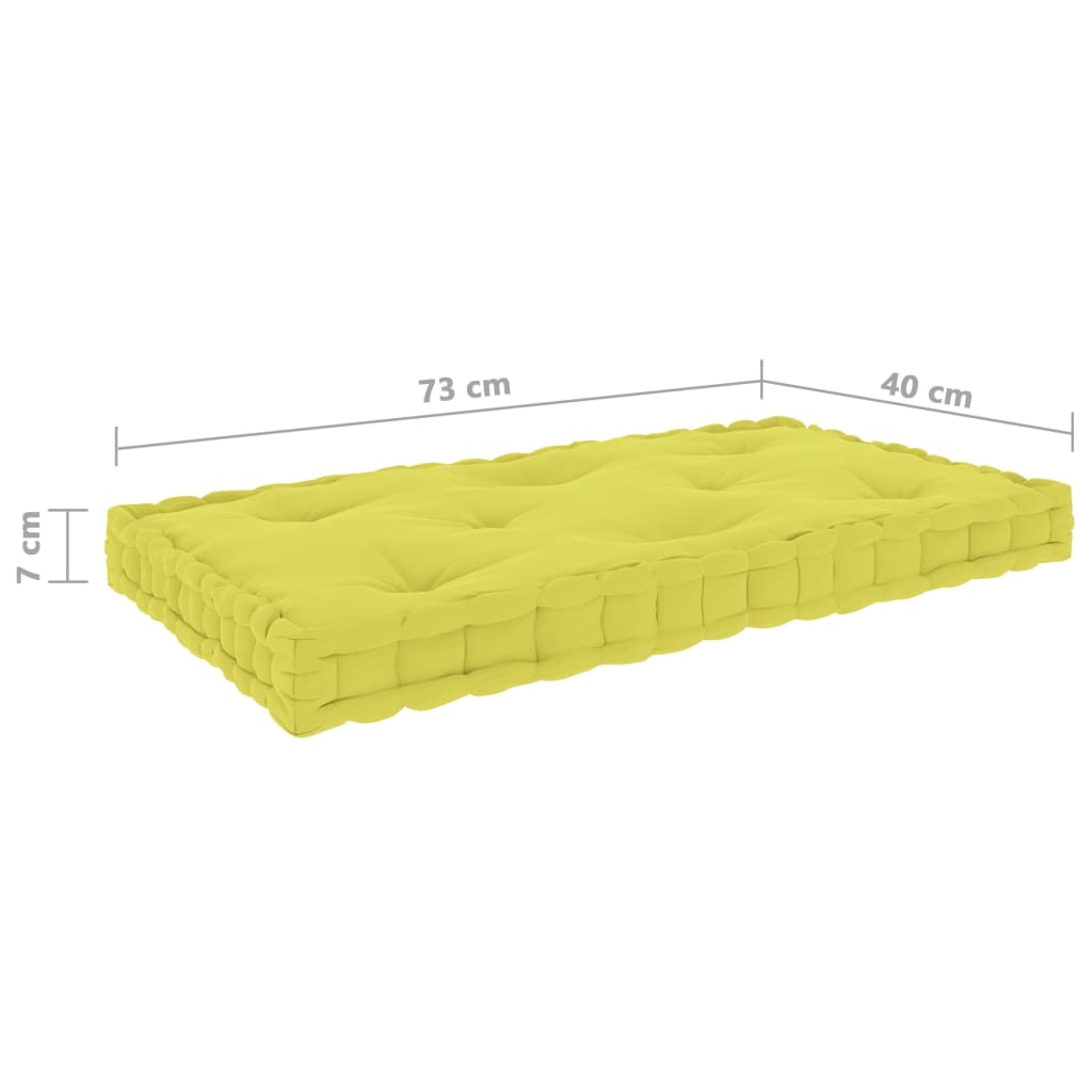 vidaXL Pallet Floor Cushion Apple Green 73x40x7 cm Cotton
