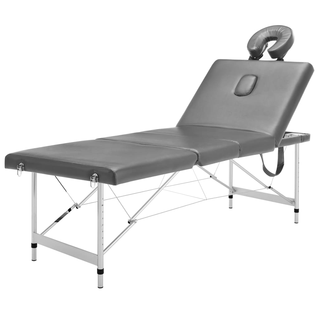 vidaXL Massage Table with 4 Zones Aluminium Frame Anthracite 186x68 cm