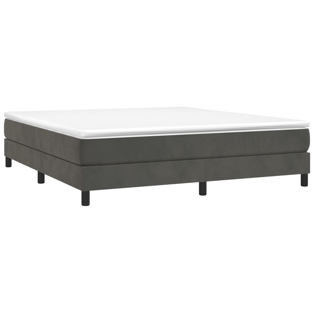 vidaXL Bed Frame without Mattress Dark Grey 180x200 cm Super King Velvet