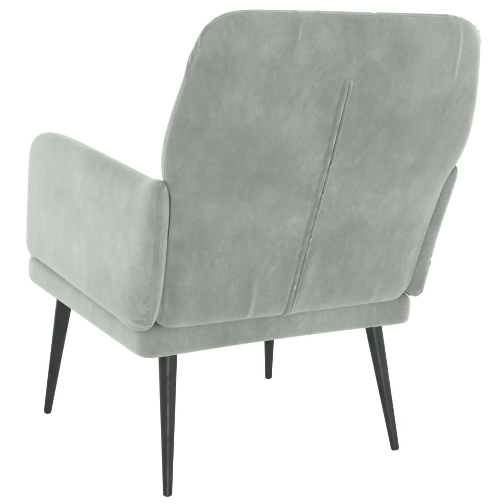 vidaXL Armchair Light Grey 62x79x79 cm Velvet