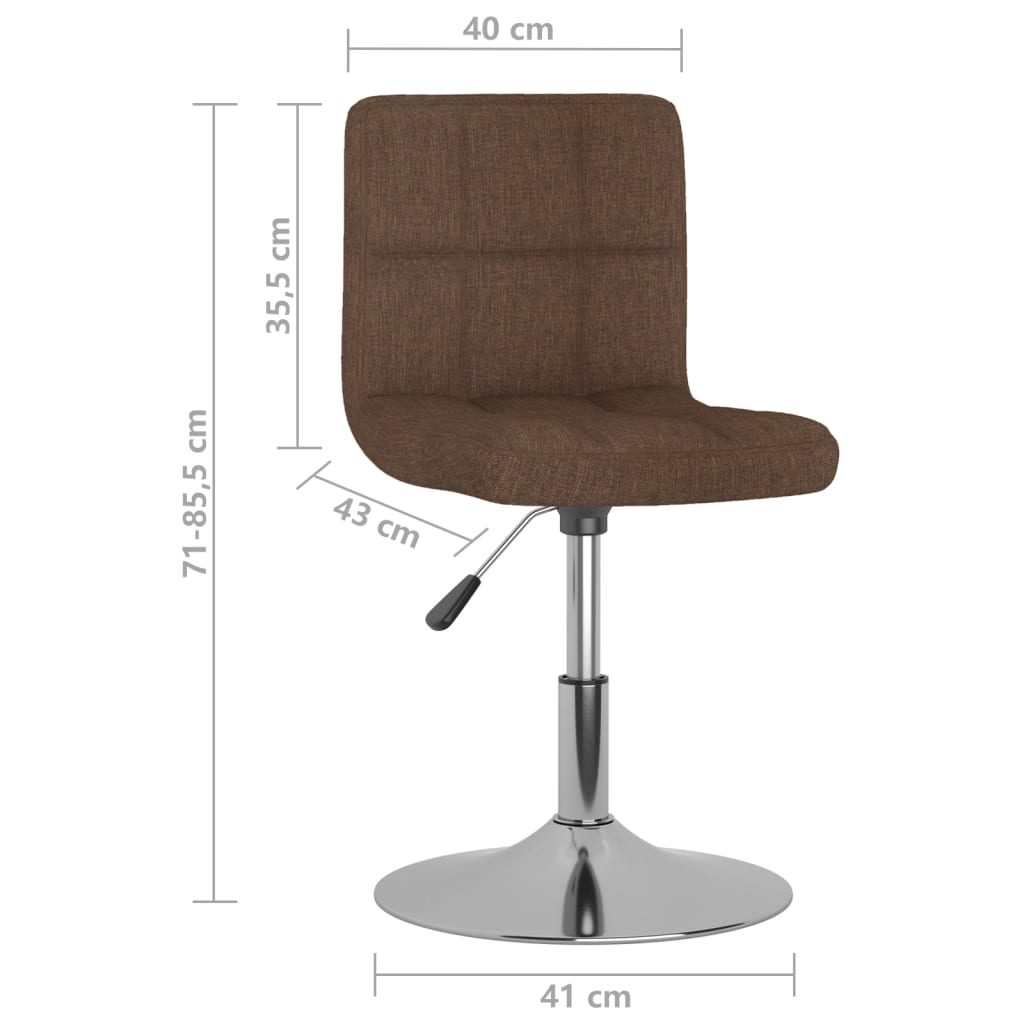 vidaXL Swivel Dining Chairs 4 pcs Brown Fabric