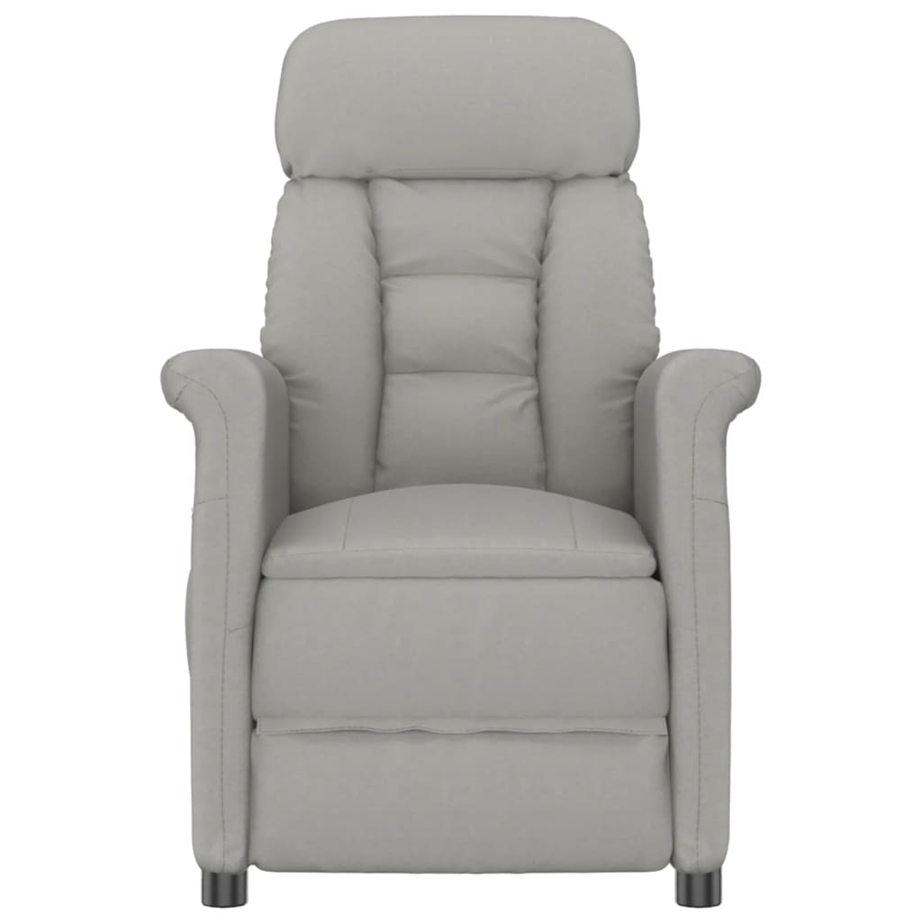 vidaXL Recliner Chair Light Grey Faux Suede Leather