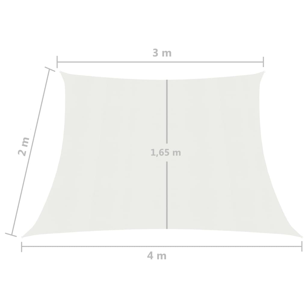 vidaXL Sunshade Sail 160 g/m² White 3/4x2 m HDPE
