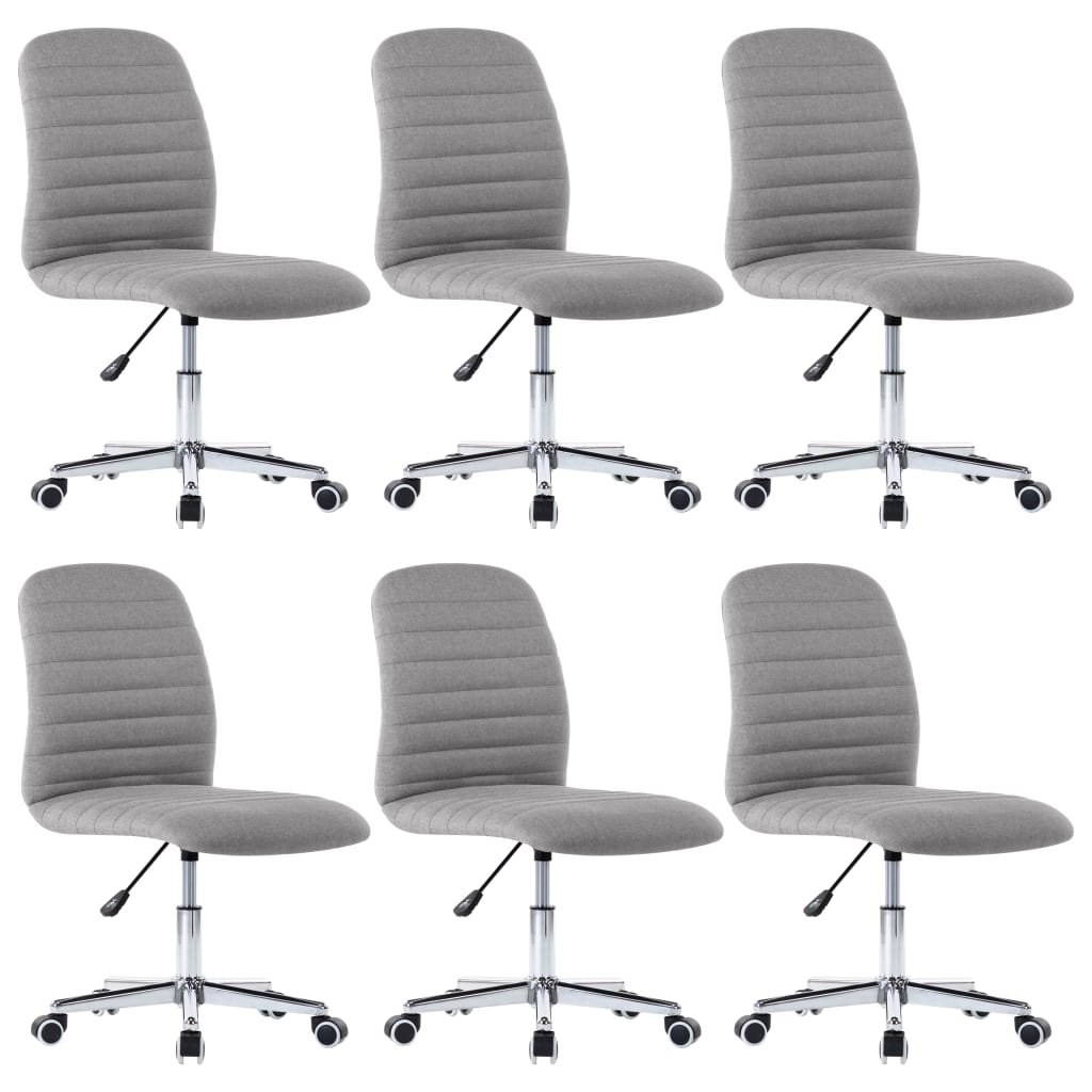 vidaXL Dining Chairs 6 pcs Light Grey Fabric