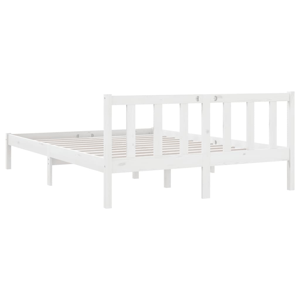 vidaXL Bed Frame without Mattress White Solid Wood 140x200 cm